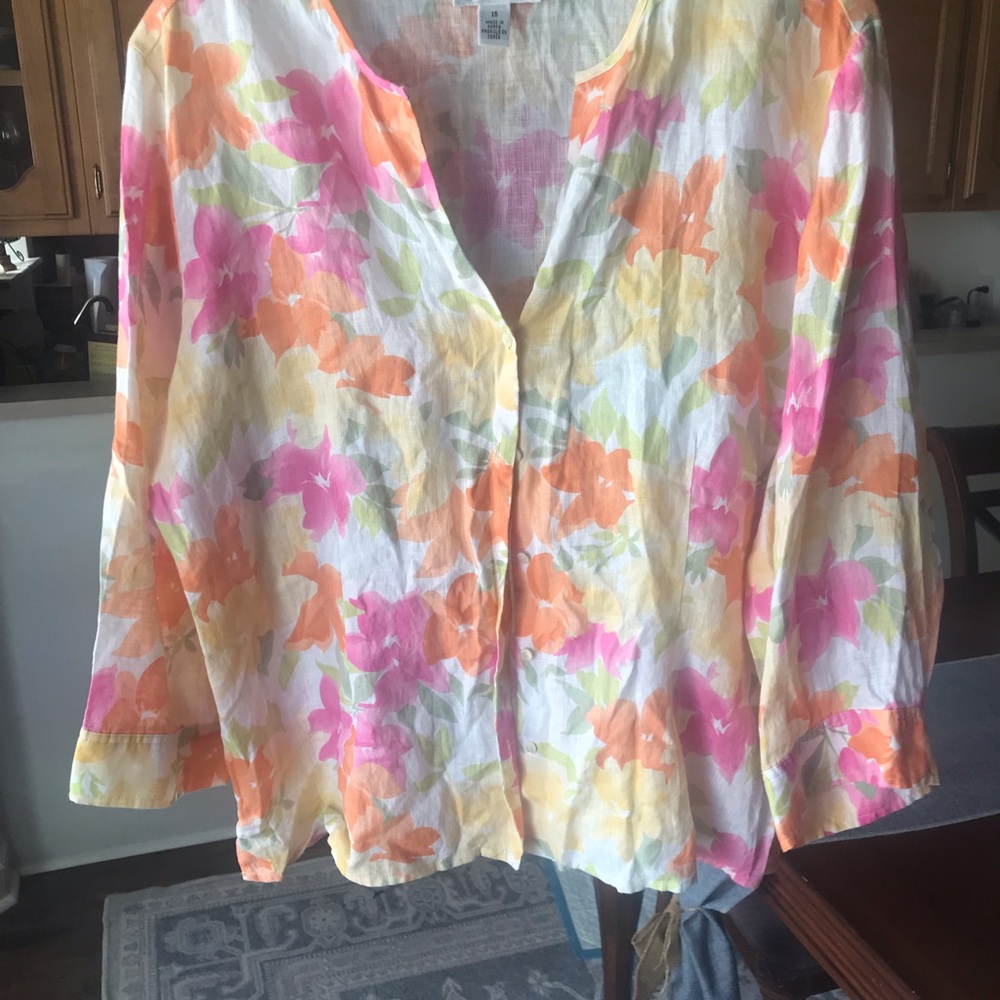 Talbots linen blouse